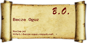 Becze Oguz névjegykártya